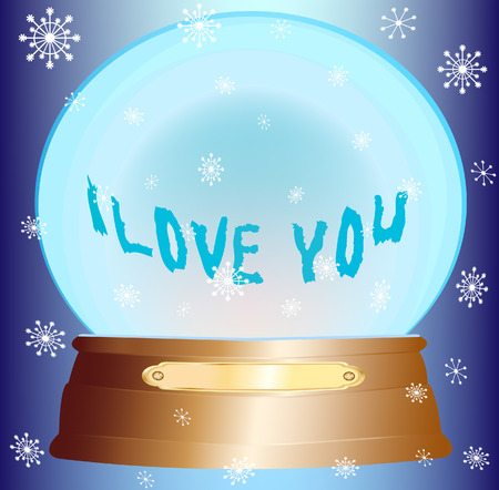 The abstract illustration of a glass sphere on a theme of loveのイラスト素材