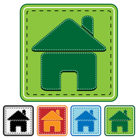 	The button with an icon of a small houseのイラスト素材
