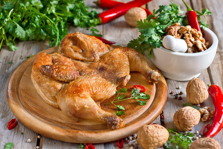 Chicken tabaka, traditional recipe of Georgian cuisineの写真素材