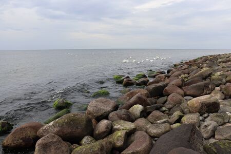 stony beachの写真素材