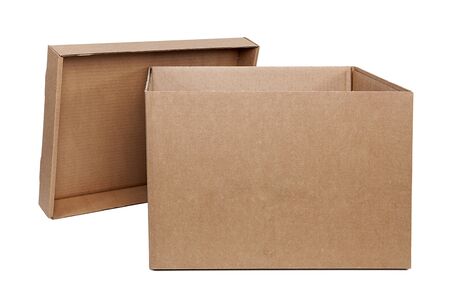 Moving boxes on white background. Real estate concept.