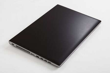Computer isolated on white background. Detailed close-up.