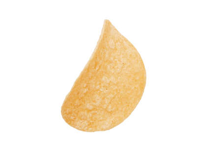 Potato chips isolated on white background.