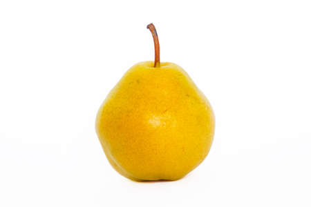 Beautiful fresh yellow pear isolated on white background.の写真素材