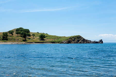 view of the sea, coastline, summer landscape.の写真素材