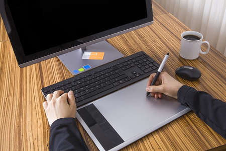 The woman is doing internet shopping. Internet shopping concept.