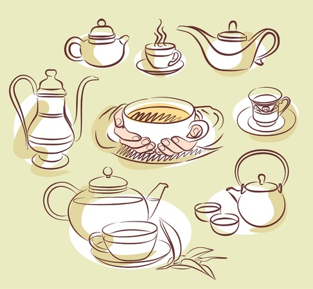 tea time set のイラスト素材
