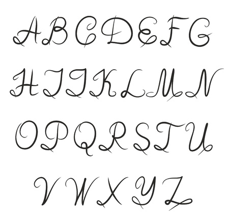 Hand-written alphabet のイラスト素材