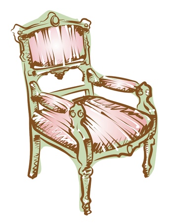 sketch modern arm chair のイラスト素材