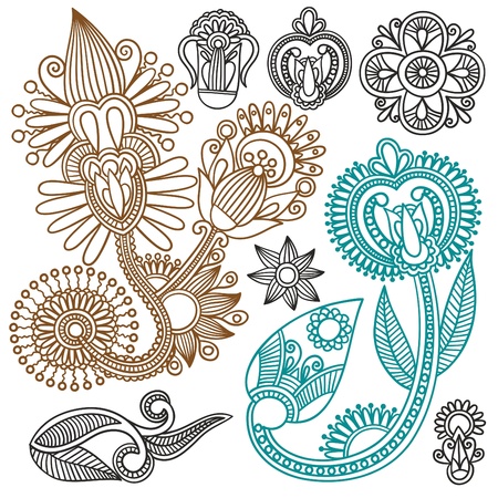 Set of flower design のイラスト素材