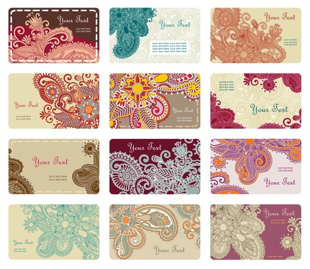 vector floral business card set のイラスト素材