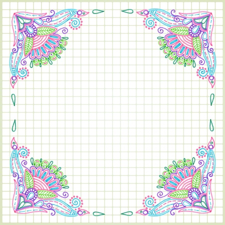 hand draw doodle vector frame element のイラスト素材