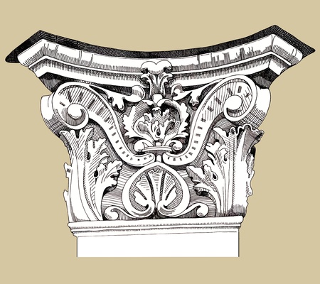 Series - The reliefs of the 19th century Kiev buildings (Ukraine)のイラスト素材