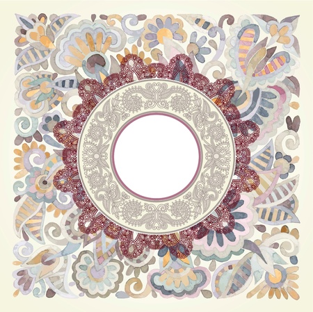 hand draw watercolor flower vector ethnic design. Ukrainian traditional painting のイラスト素材