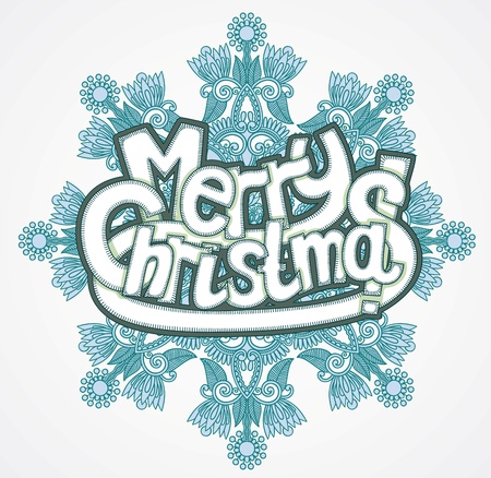 Merry christmas letters in snowflake background のイラスト素材