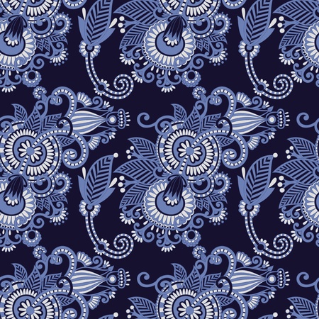 seamless flower paisley design background. Ukrainian traditional pattern のイラスト素材