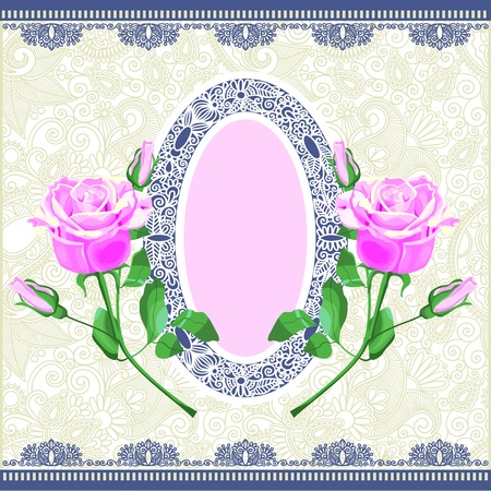 pink rose ornamental decoration のイラスト素材