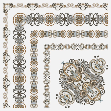 floral vintage frame design  Vector set  All components are easy editable のイラスト素材
