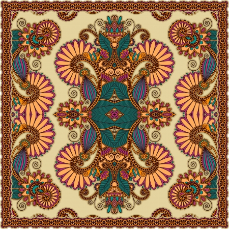 Traditional Ornamental Floral Paisley Bandannaのイラスト素材