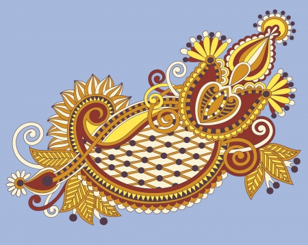 original hand draw line art ornate flower design. Ukrainian traditional styleのイラスト素材