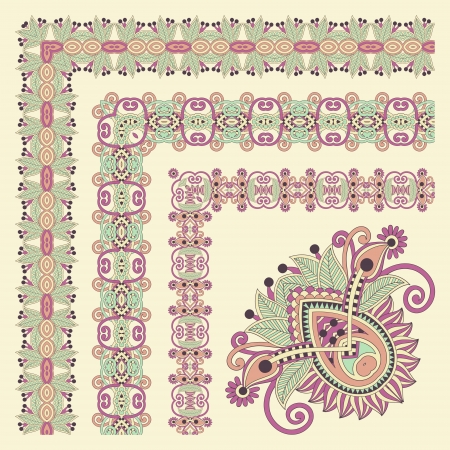 floral vintage frame design. Vector set. All components are easy editableのイラスト素材