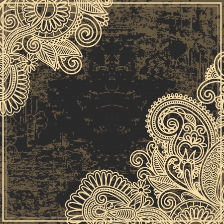 flower design on grunge backgroundのイラスト素材