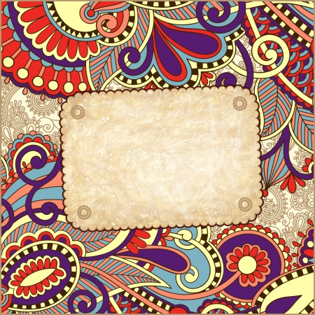 grunge vintage template with ornamental floral patternのイラスト素材