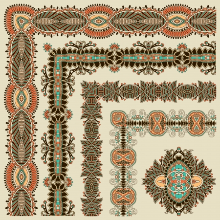 collection of ornamental floral vintage frame design. All components are easy editableのイラスト素材