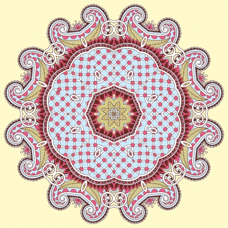 Circle ornament, ornamental round laceのイラスト素材