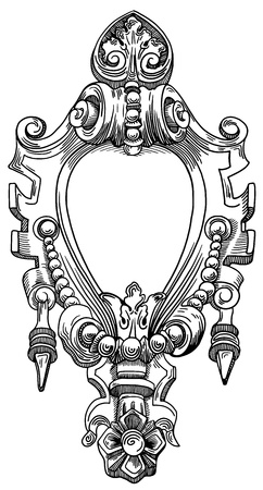 Decorative element of the facade of a historic building in Lviv (Ukraine)のイラスト素材