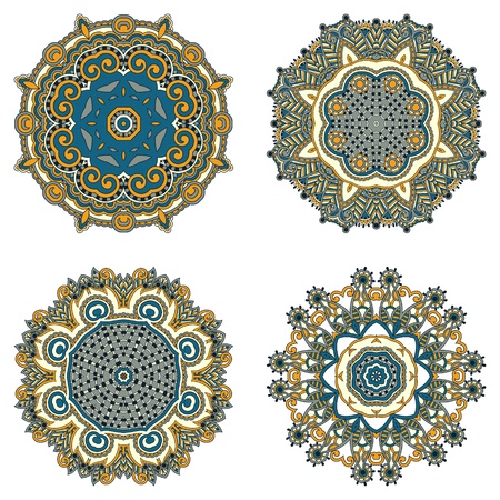 Circle ornament, ornamental round lace collectionのイラスト素材