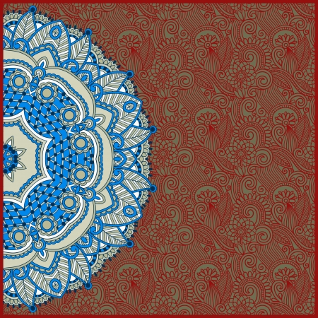 ornamental circle template with floral backgroundのイラスト素材