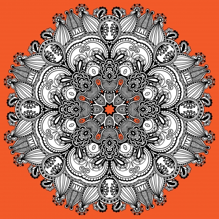 Circle ornament, ornamental round laceのイラスト素材