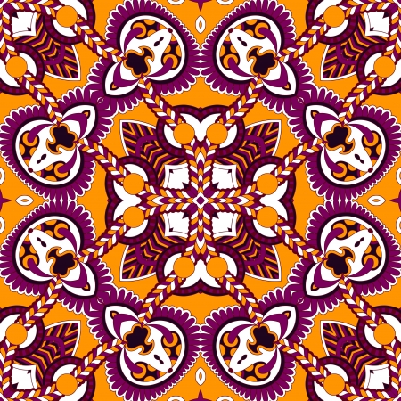 Traditional ornamental floral paisley bandanna. You can use this pattern in the design of carpet, shawl, pillow, cushionのイラスト素材