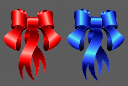 red and blue ribbons のイラスト素材
