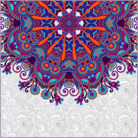 ornamental circle template with floral backgroundのイラスト素材