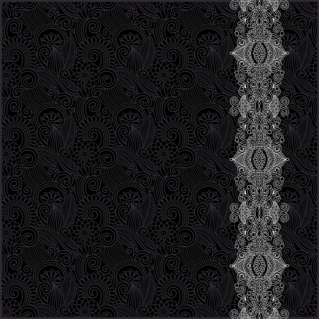 black and white ornate floral background with ornament stripeのイラスト素材