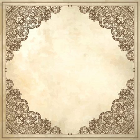 flower frame design on grunge background,のイラスト素材