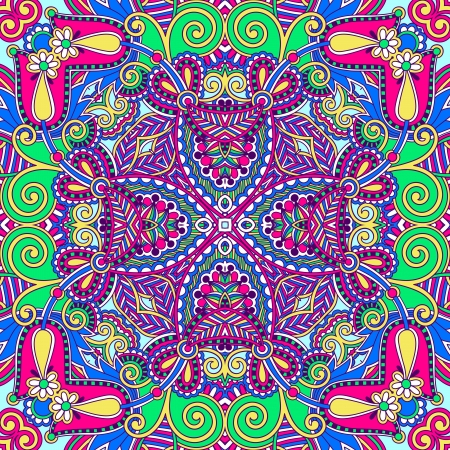 Traditional ornamental floral paisley bandanna. You can use this pattern in the design of carpet, shawl, pillow, cushionのイラスト素材