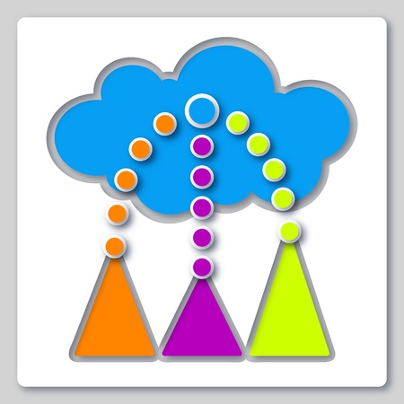 paper cut business infographic icon designのイラスト素材