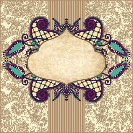 grunge vintage template with ornamental floral patternのイラスト素材