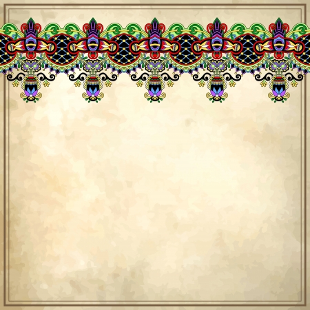 Ornamental floral pattern with place for your text, in grunge backgroundのイラスト素材