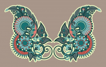 Neckline embroidery fashionのイラスト素材
