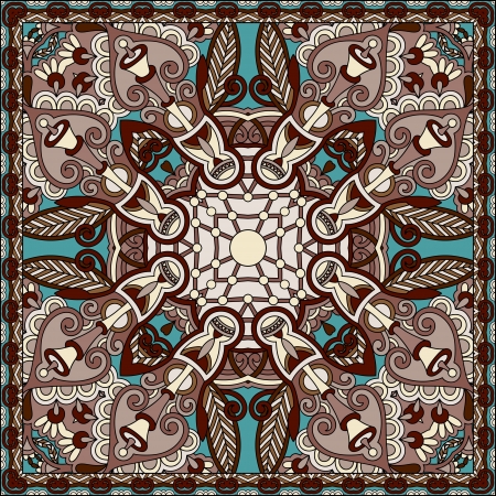 Traditional ornamental floral paisley bandanna. You can use this pattern in the design of carpet, shawl, pillow, cushionのイラスト素材