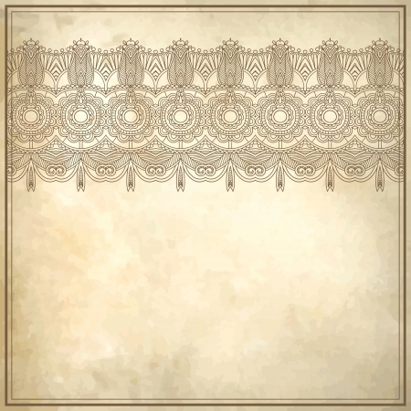 Ornamental floral pattern with place for your text, in grunge backgroundのイラスト素材