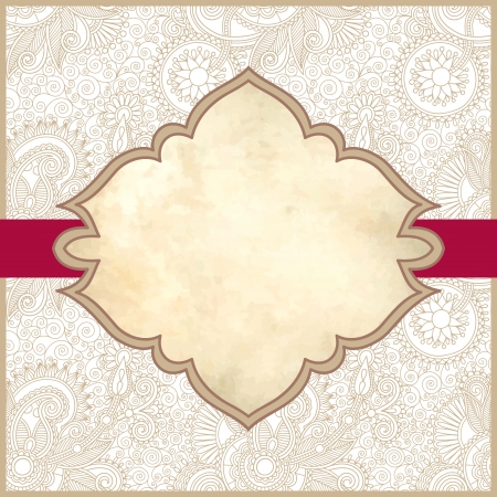 grunge vintage template with ornamental floral patternのイラスト素材