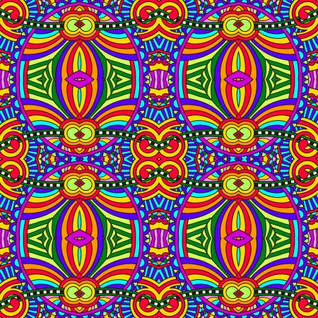 geometry vintage floral seamless patternのイラスト素材