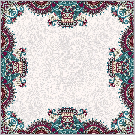 floral vintage frame, ukrainian ethnic styleのイラスト素材