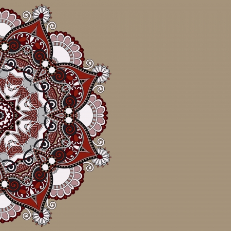 ornamental template with circle floral backgroundのイラスト素材