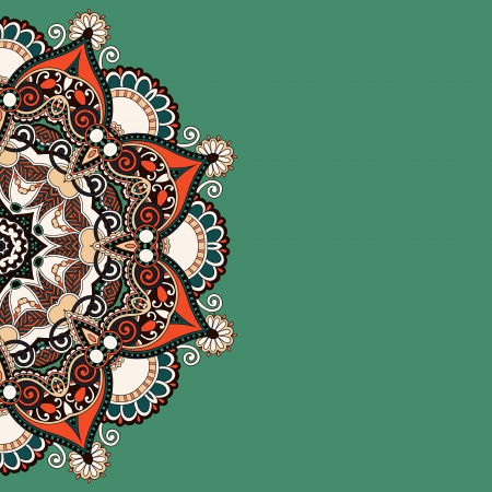 ornamental template with circle floral backgroundのイラスト素材